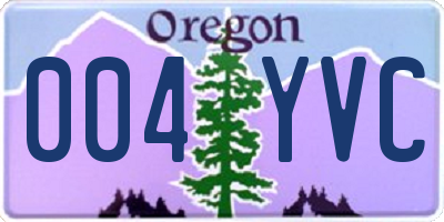 OR license plate 004YVC
