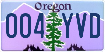 OR license plate 004YVD