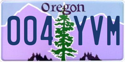 OR license plate 004YVM
