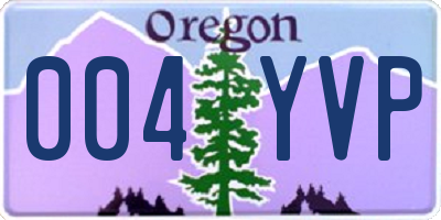OR license plate 004YVP