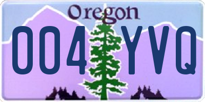 OR license plate 004YVQ