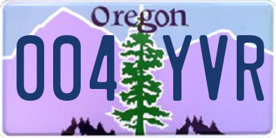 OR license plate 004YVR