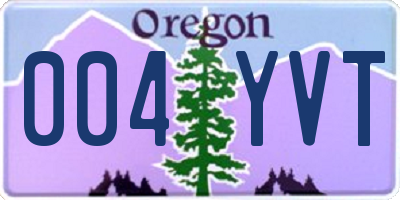 OR license plate 004YVT