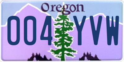 OR license plate 004YVW
