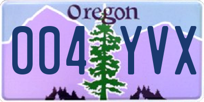 OR license plate 004YVX