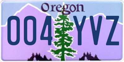 OR license plate 004YVZ