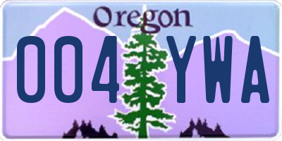 OR license plate 004YWA