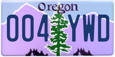 OR license plate 004YWD