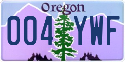 OR license plate 004YWF