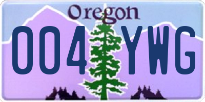 OR license plate 004YWG