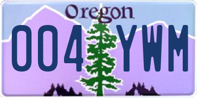 OR license plate 004YWM
