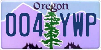OR license plate 004YWP