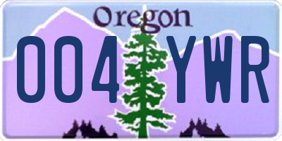 OR license plate 004YWR