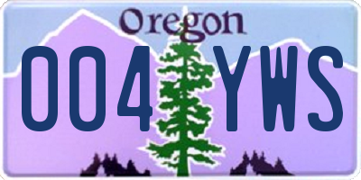 OR license plate 004YWS