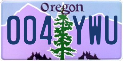 OR license plate 004YWU