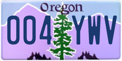 OR license plate 004YWV
