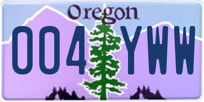 OR license plate 004YWW