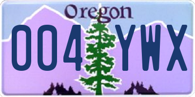 OR license plate 004YWX