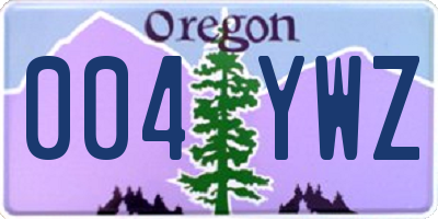 OR license plate 004YWZ
