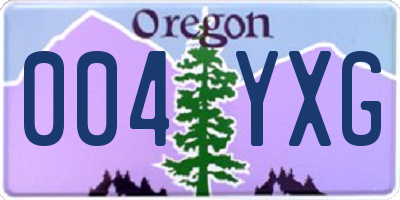 OR license plate 004YXG