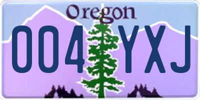 OR license plate 004YXJ