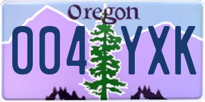 OR license plate 004YXK