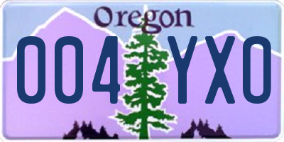 OR license plate 004YXO