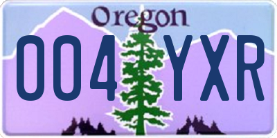 OR license plate 004YXR