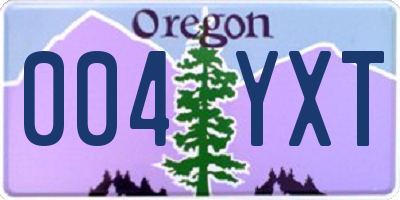 OR license plate 004YXT