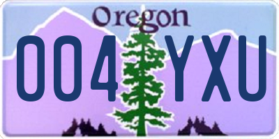 OR license plate 004YXU
