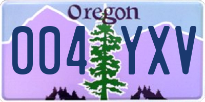 OR license plate 004YXV