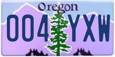 OR license plate 004YXW