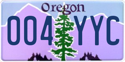 OR license plate 004YYC