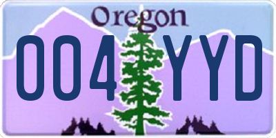 OR license plate 004YYD