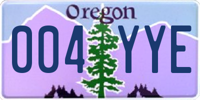 OR license plate 004YYE