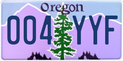 OR license plate 004YYF