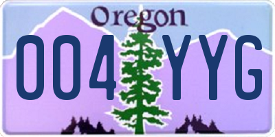 OR license plate 004YYG