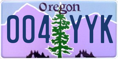 OR license plate 004YYK