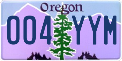 OR license plate 004YYM