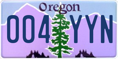 OR license plate 004YYN