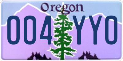 OR license plate 004YYO
