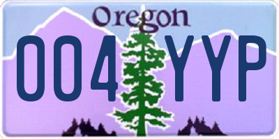 OR license plate 004YYP