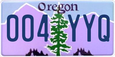 OR license plate 004YYQ