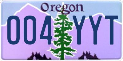 OR license plate 004YYT