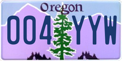 OR license plate 004YYW