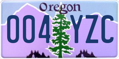 OR license plate 004YZC
