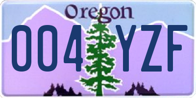 OR license plate 004YZF