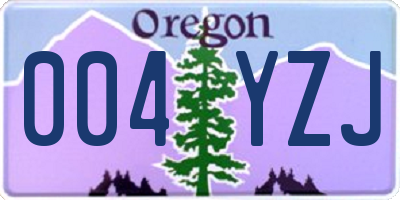 OR license plate 004YZJ