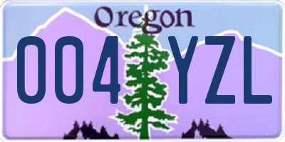 OR license plate 004YZL
