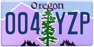 OR license plate 004YZP